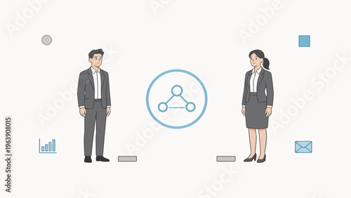 Business meeting between man and woman