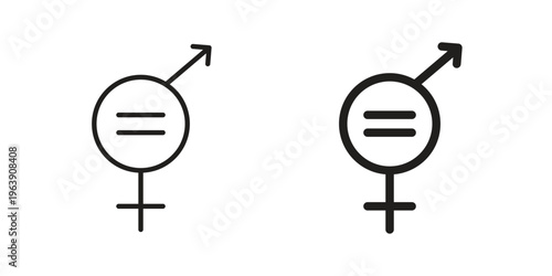 Equality icon and symbol. Vector logo design element.