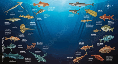 Photography Educational Deep Sea Fish Species Infographic Chart