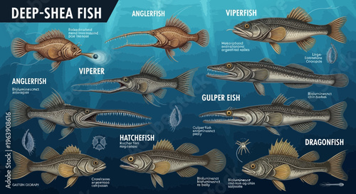 Deep Sea Fish Species Infographic Chart