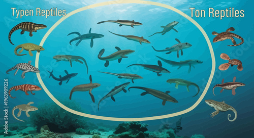 Prehistoric Marine Reptiles Collection Illustration