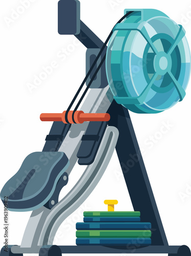 The rowing machine depicted in this illustration showcases modern design, emphasizing functionality and effectiveness for fitness enthusiasts looking to enhance their workouts.