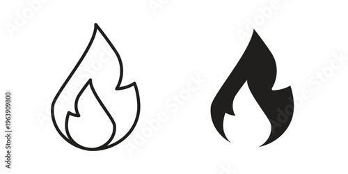 Flame icon and symbol. Vector logo design element.