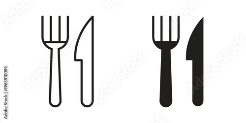 Fork and Knife icon and symbol. Vector logo design element.
