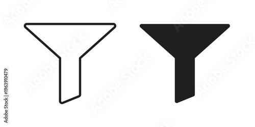 Funnel icon and symbol. Vector logo design element.
