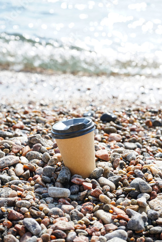 Takeaway cup of hot coffee ...