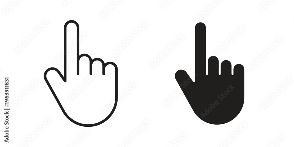 Obraz premium Hand pointer icon and symbol. Vector logo design element.