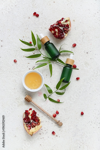 Composition with bottles of...