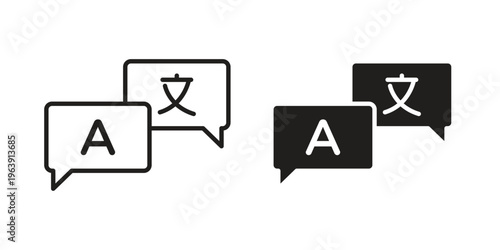 Language icon and symbol. Vector logo design element.