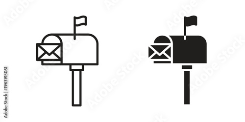 Mailbox icon and symbol. Vector logo design element.