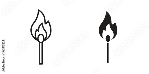Matches icon and symbol. Vector logo design element.