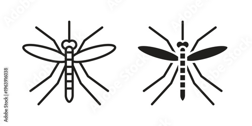 Mosquito icon and symbol. Vector logo design element.