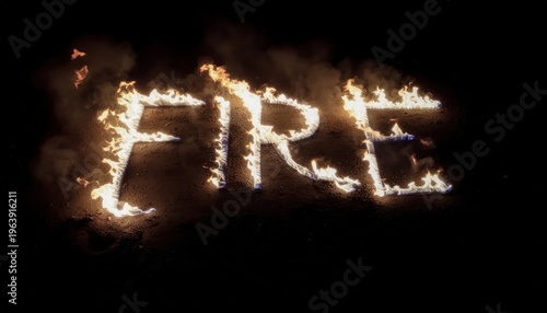 Burning fire flames in darkness.
