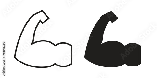 Muscle icon and symbol. Vector logo design element.