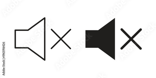 Mute icon and symbol. Vector logo design element.