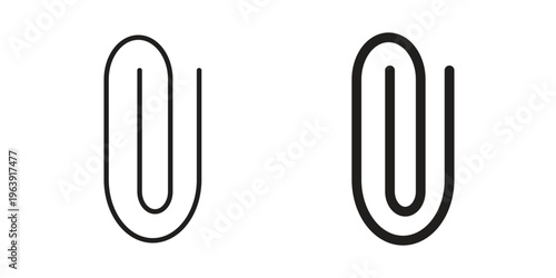 Paperclip icon and symbol. Vector logo design element.