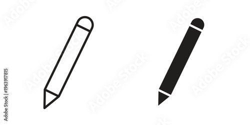 Pencil icon and symbol. Vector logo design element.