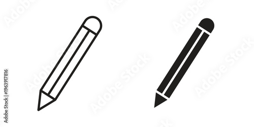 Pencil icon and symbol. Vector logo design element.