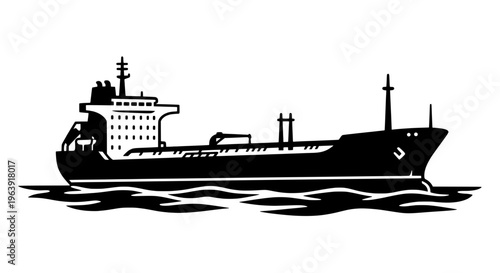 Large cargo ship sailing across calm waters on a sunny day