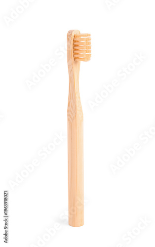 Bamboo tooth brush on white...