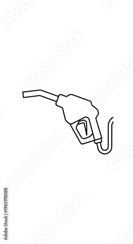A detailed illustration of a nozzle filling a fuel tank.