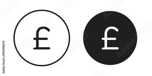 Pound icon and symbol. Vector logo design element.