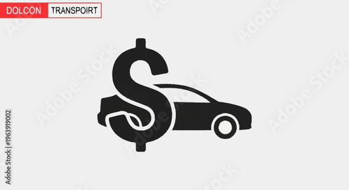 Car Cost Icon - Symbolizing Vehicle Expenses and Financial Aspects.