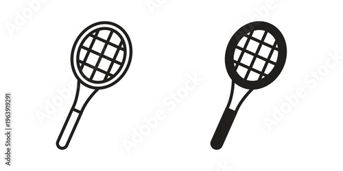 Racket icon and symbol. Vector logo design element.