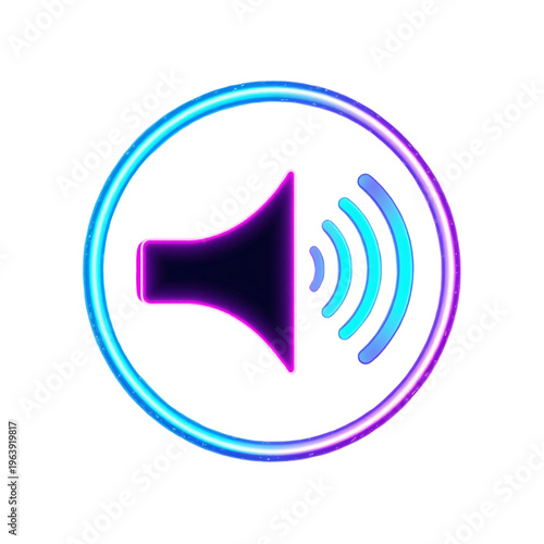 Sound waves emanating from a speaker vibrant digital art colorful background modern technology abstract view