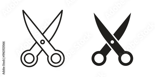Scissor icon and symbol. Vector logo design element.