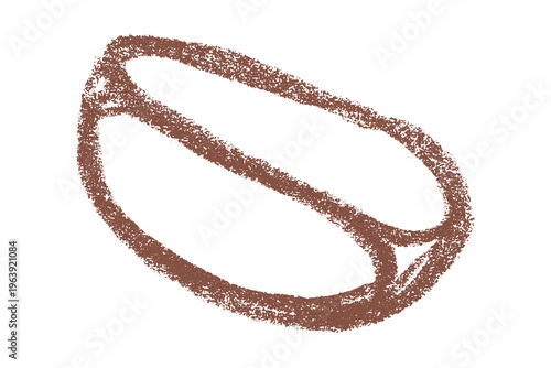 Hand drawn fresh roasted coffee bean Arabica robusta seed doodle Single element for print, web, design, decor