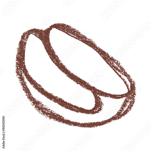 Hand drawn fresh roasted coffee bean Arabica robusta seed doodle Single element for print, web, design, decor