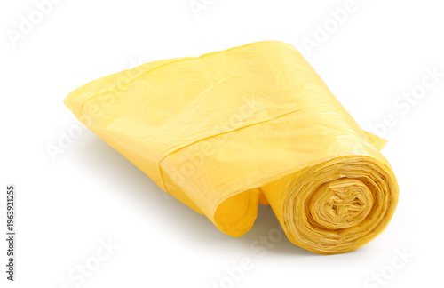 Yellow roll of garbage bags...