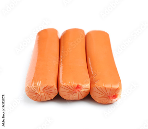 Tasty sausages isolated on ...