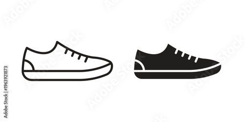 Sneaker icon and symbol. Vector logo design element.