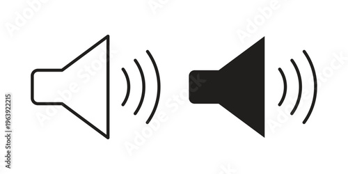 Speaker icon and symbol. Vector logo design element.