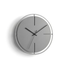 A gray wall clock with a white border