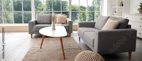 Interior of light living ro...