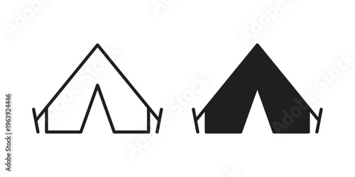 Tent icon and symbol. Vector logo design element.