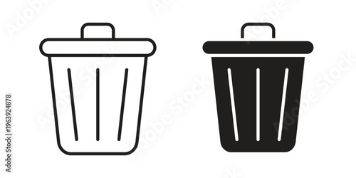 Trash Bin icon and symbol. Vector logo design element.