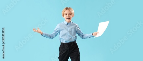 Little actor with film scri...