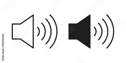 Volume icon and symbol. Vector logo design element.