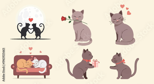 Charming Cats in Love - A Valentines Day Collection.