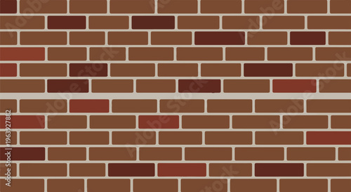 A repeating pattern of brown bricks with grey grout lines