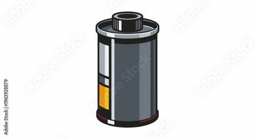 A simple isometric illustration of a cylindrical battery pack