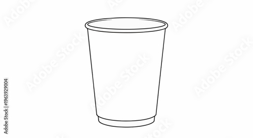 A simple line drawing of a tall, tapered cup with a rounded rim and base