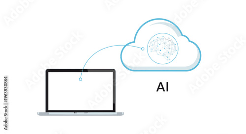 Digital artist collaborates with AI on laptop in modern workspace