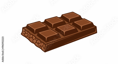 A textured bar of chocolate with six rectangular segments