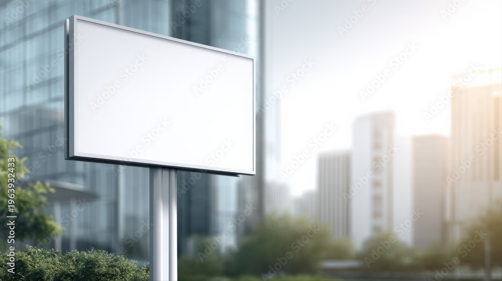 Fototapeta premium Blank Billboard Mockup in Urban Setting for Advertisement Campaigns and Marketing Visuals