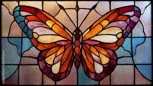 Stunning Modern Stained Glass Butterfly Artwork in Vibrant Colors